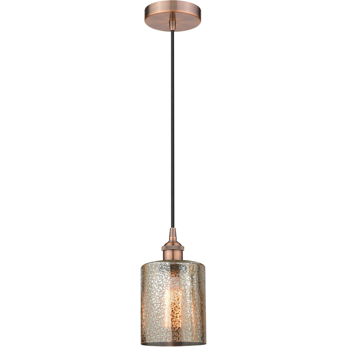 Edison Cobbleskill 1 Light 5 inch Antique Copper Mini Pendant Ceiling Light