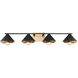 Velax Wall Sconce Wall Light in Matte Black and Aged Gold Brass