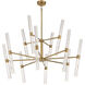 Arlon LED 44 inch Warm Brass Chandelier Ceiling Light