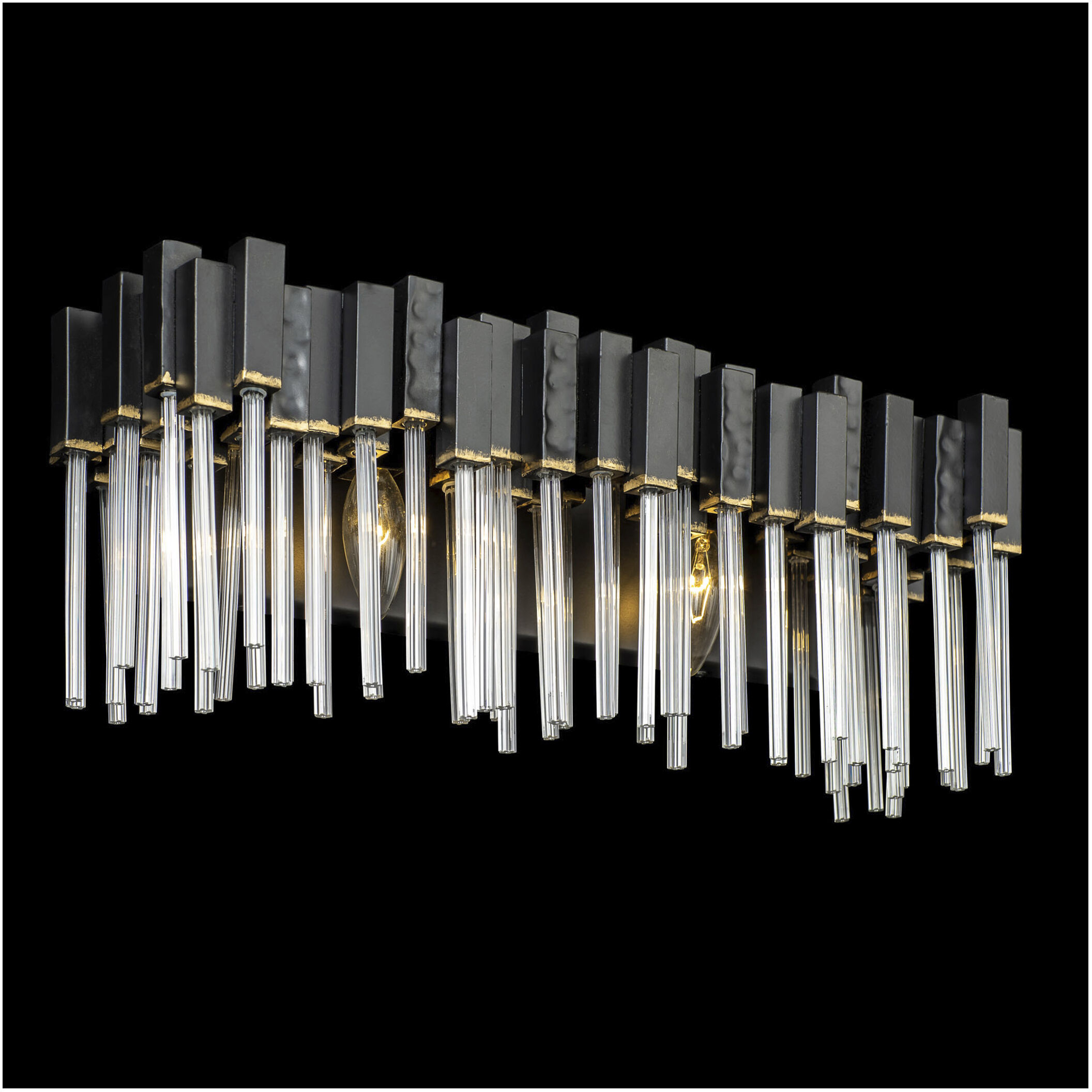 Matrix 2 Light 21 inch Matte Black and French Gold Bath Vanity Wall Light