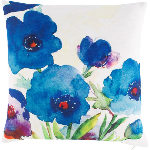 Perenial 18 X 18 inch White/Bright Purple/Dark Blue/Aqua/Lime/Dark Green Pillow Kit, Square