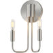 Abner 2 Light 7 inch Satin Nickel Wall Sconce Wall Light