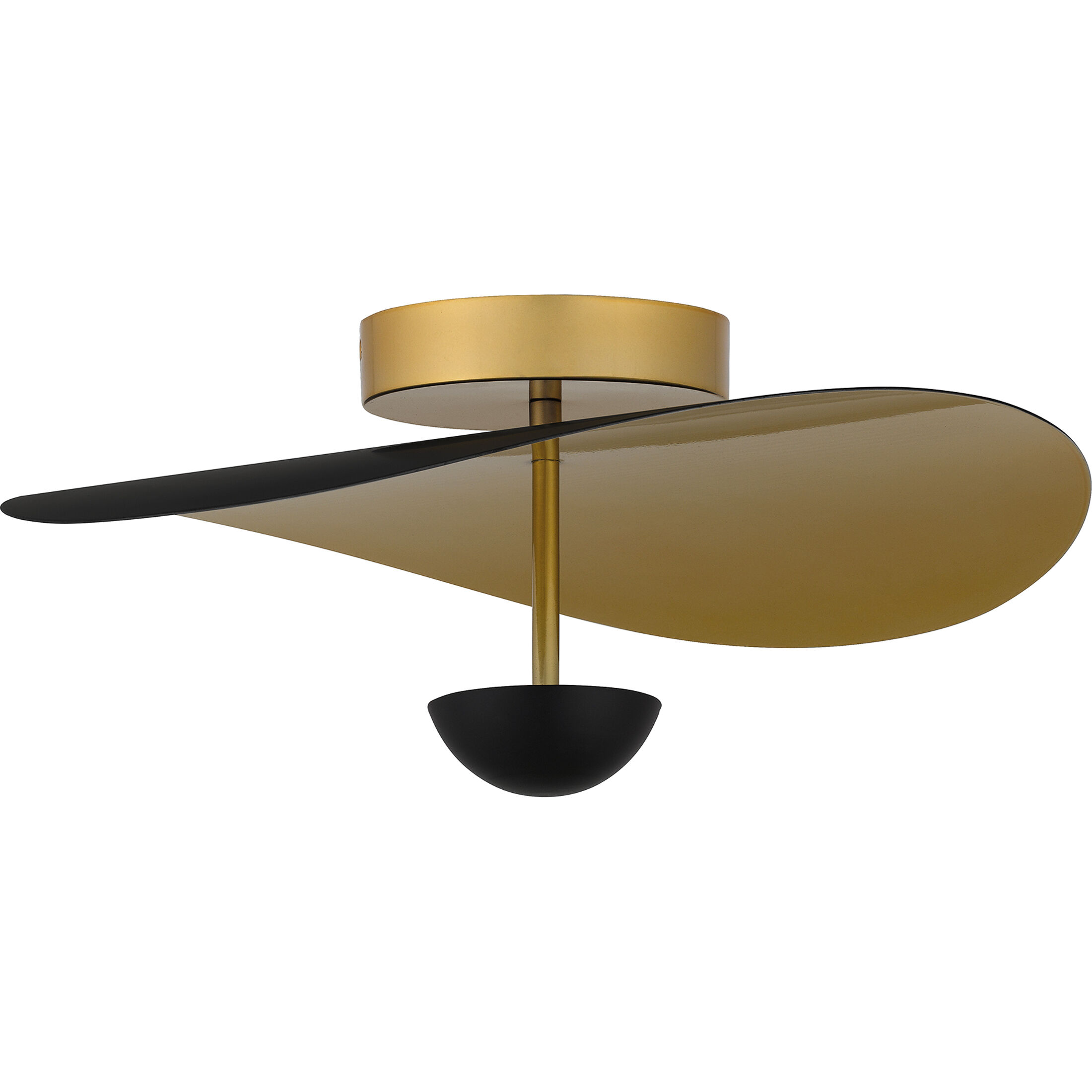 Azure LED 18.5 inch Matte Black Semi-Flush Mount Ceiling Light, Large