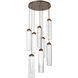 Ledgestone LED 27.5 inch Flat Bronze Chandelier Ceiling Light in Clear Ledgestone, 2700K LED, Round Multi-Port
