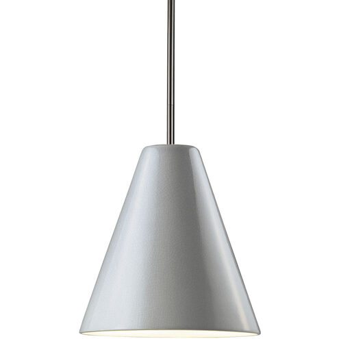 Radiance 1 Light 9.5 inch White Crackle Pendant Ceiling Light in Brushed Nickel, Incandescent