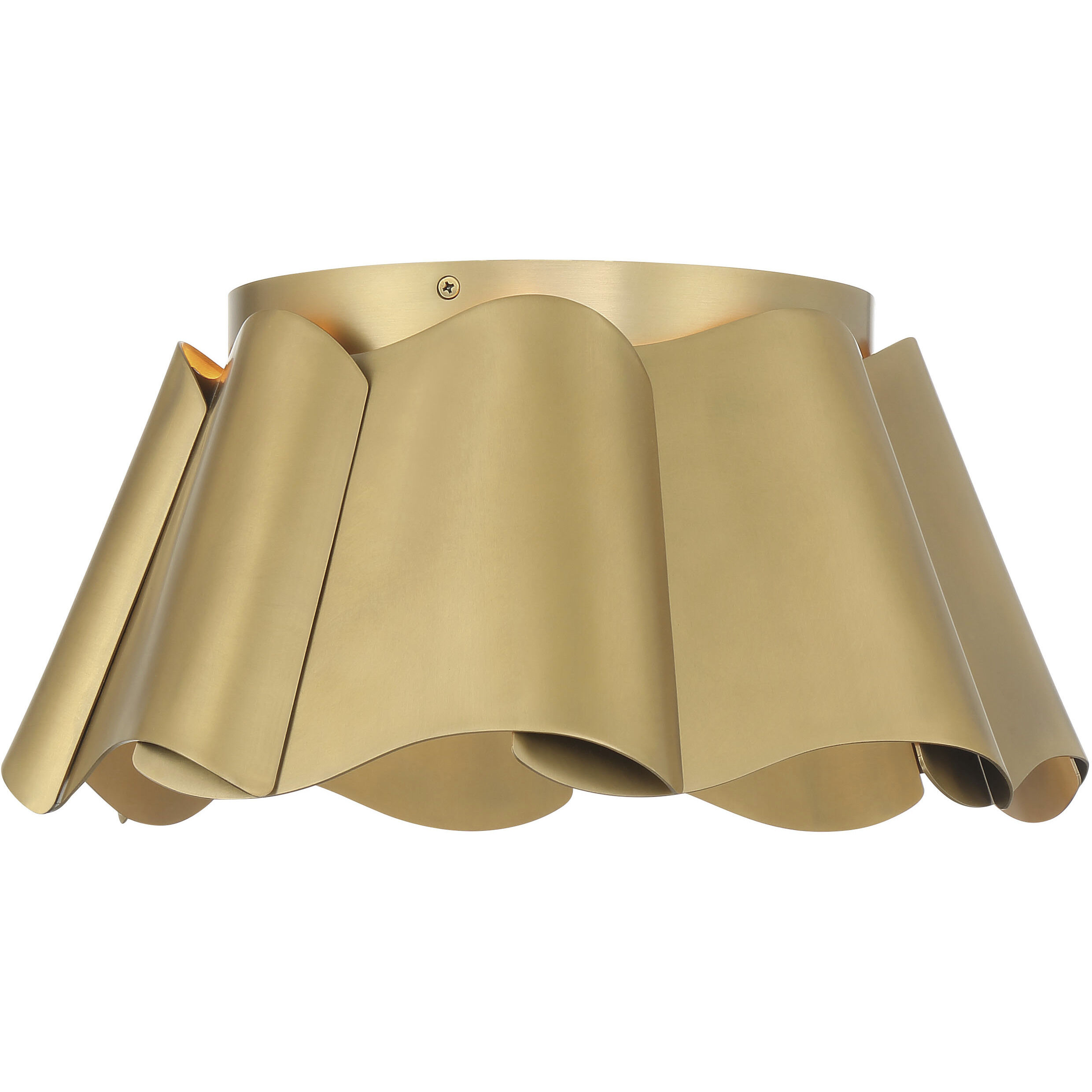 Waveform 3 Light 14 inch Legacy Brass Flush Mount Ceiling Light