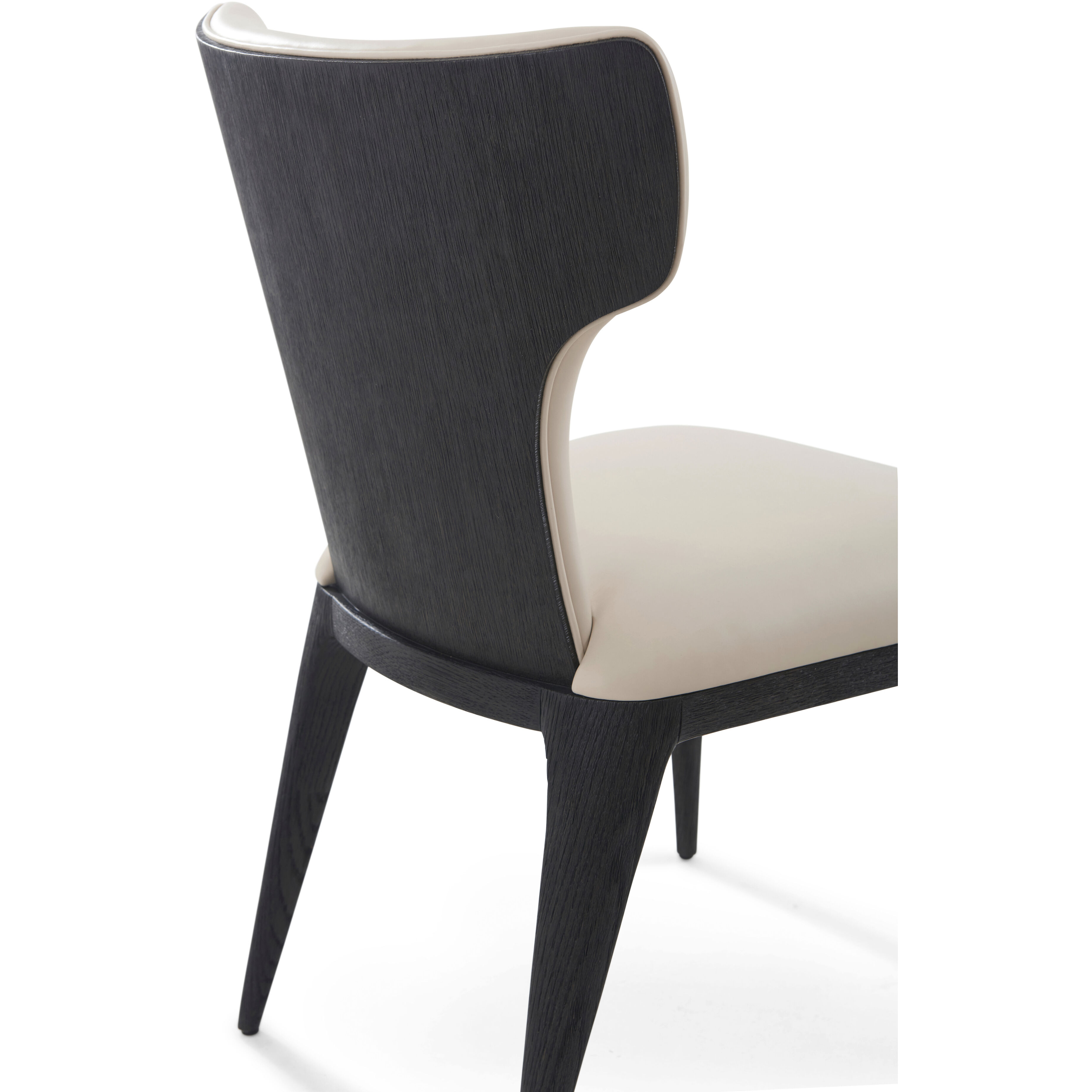 Repose Charcoal Oak Dining Side Chair, Wooden, Upholstered