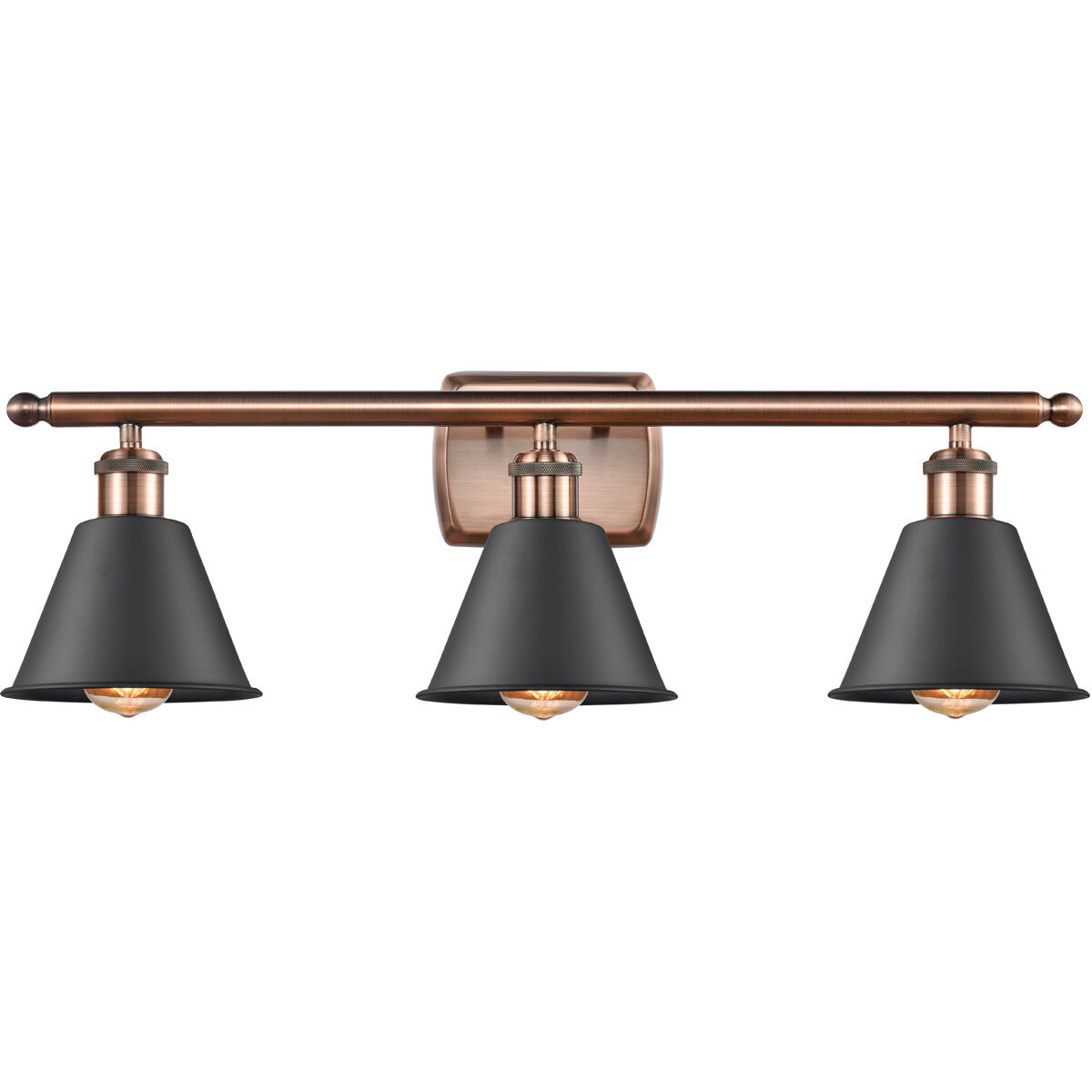 Ballston Smithfield 3 Light 26 inch Antique Copper Bath Vanity Light Wall Light