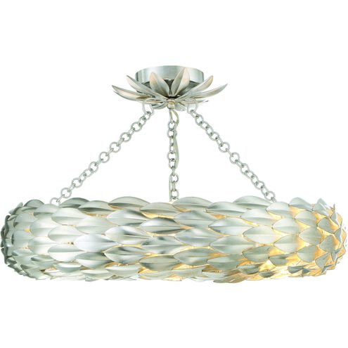Broche 6 Light 24 inch Antique Silver Semi Flush Ceiling Light