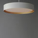 Echo LED 24 inch White and Gold Single Pendant Ceiling Light in White/Gold