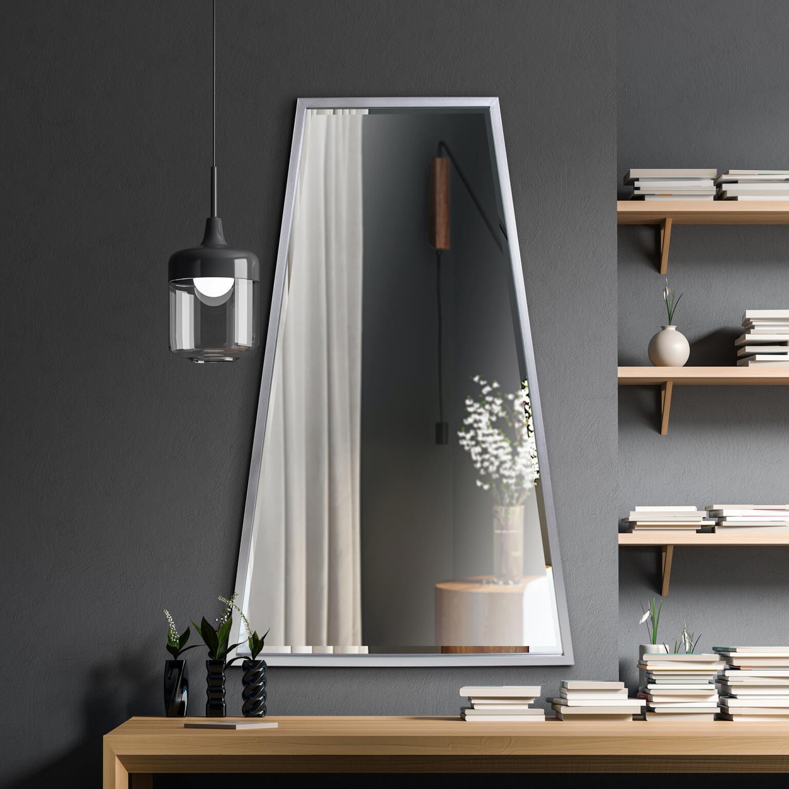 Ezra 47.5 X 30 inch Silver Mirror