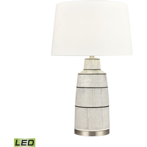 Ansley 30 inch 9 watt Gray Glazed with Satin Nickel Table Lamp Portable Light