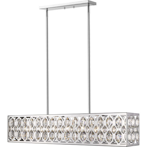 Dealey 7 Light 43.5 inch Chrome Linear Chandelier Ceiling Light