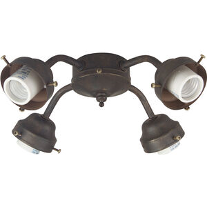 Universal LED Aged Bronze Textured Fan Light Fitter, Shades Sold Separately
