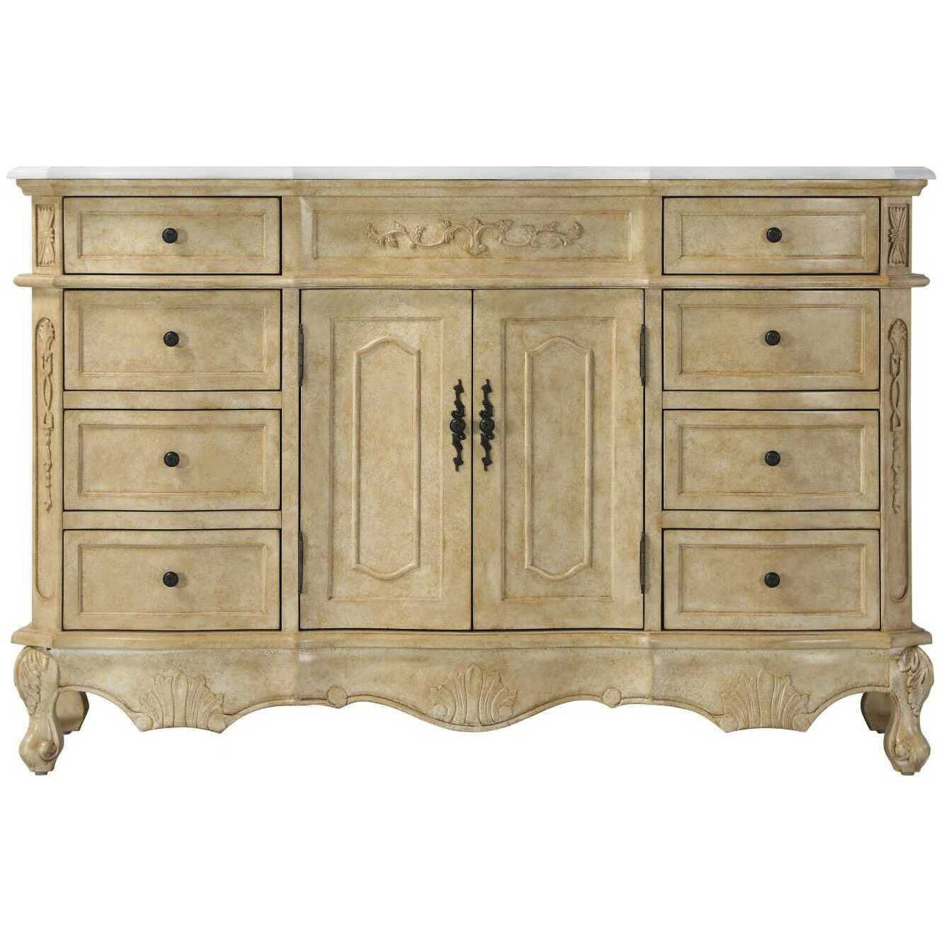 Danville 54 X 36 inch Antique Beige Bathroom Vanity Cabinet