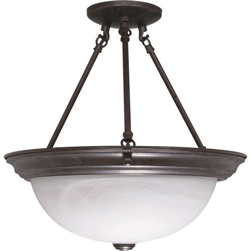 Brentwood 3 Light 15 inch Old Bronze Semi-Flush Ceiling Light