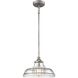 Dunkirk 1 Light 13 inch Weathered Zinc with Polished Nickel Pendant Ceiling Light