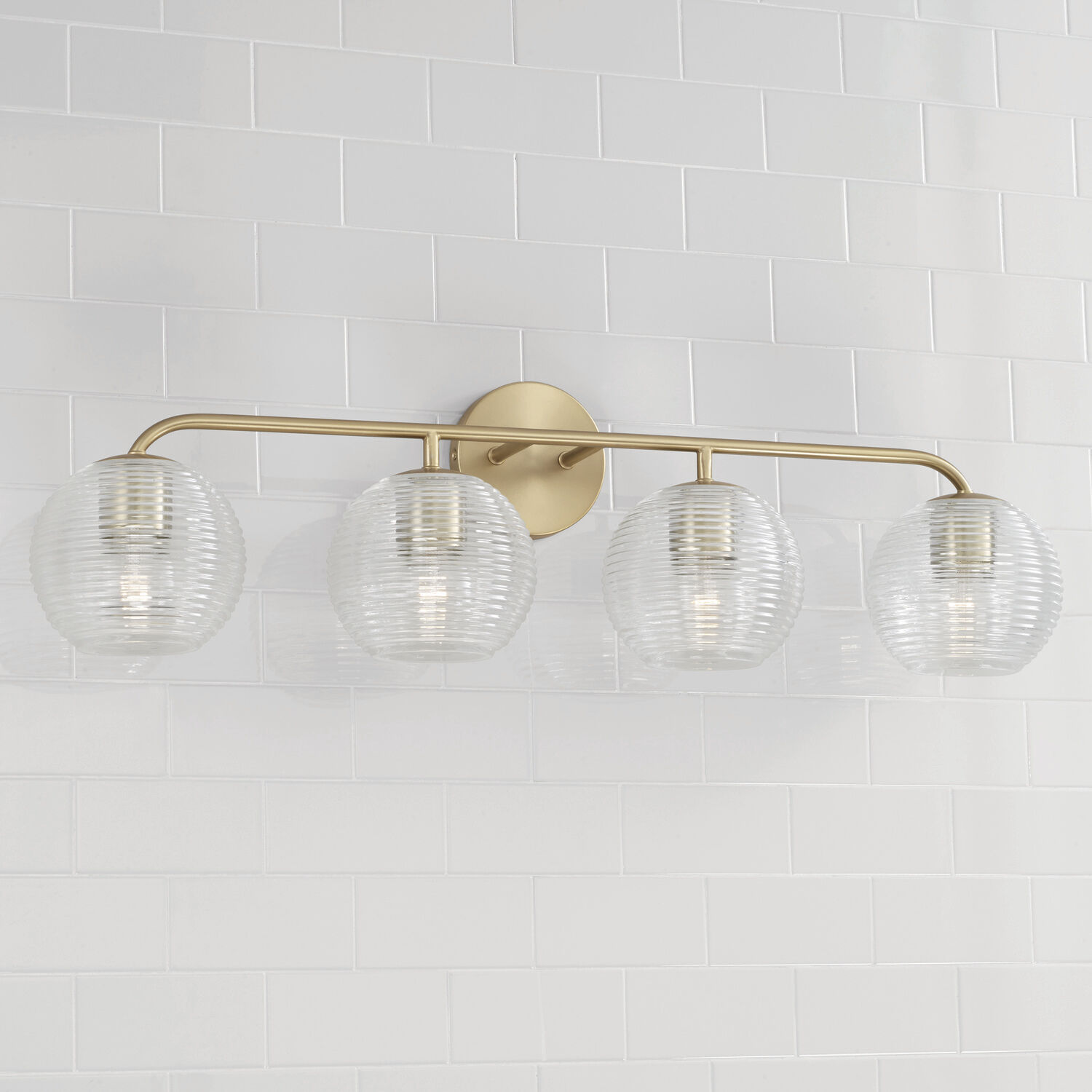 Dolan 4 Light 33.5 inch Matte Brass Vanity Light Wall Light