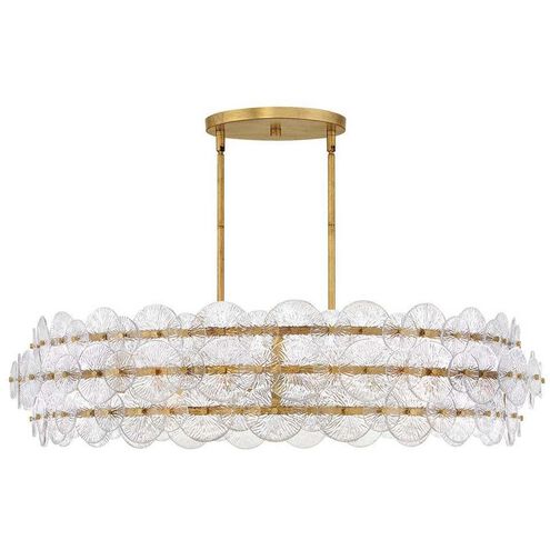 Rene 8 Light 45 inch Distressed Brass Chandelier Ceiling Light
