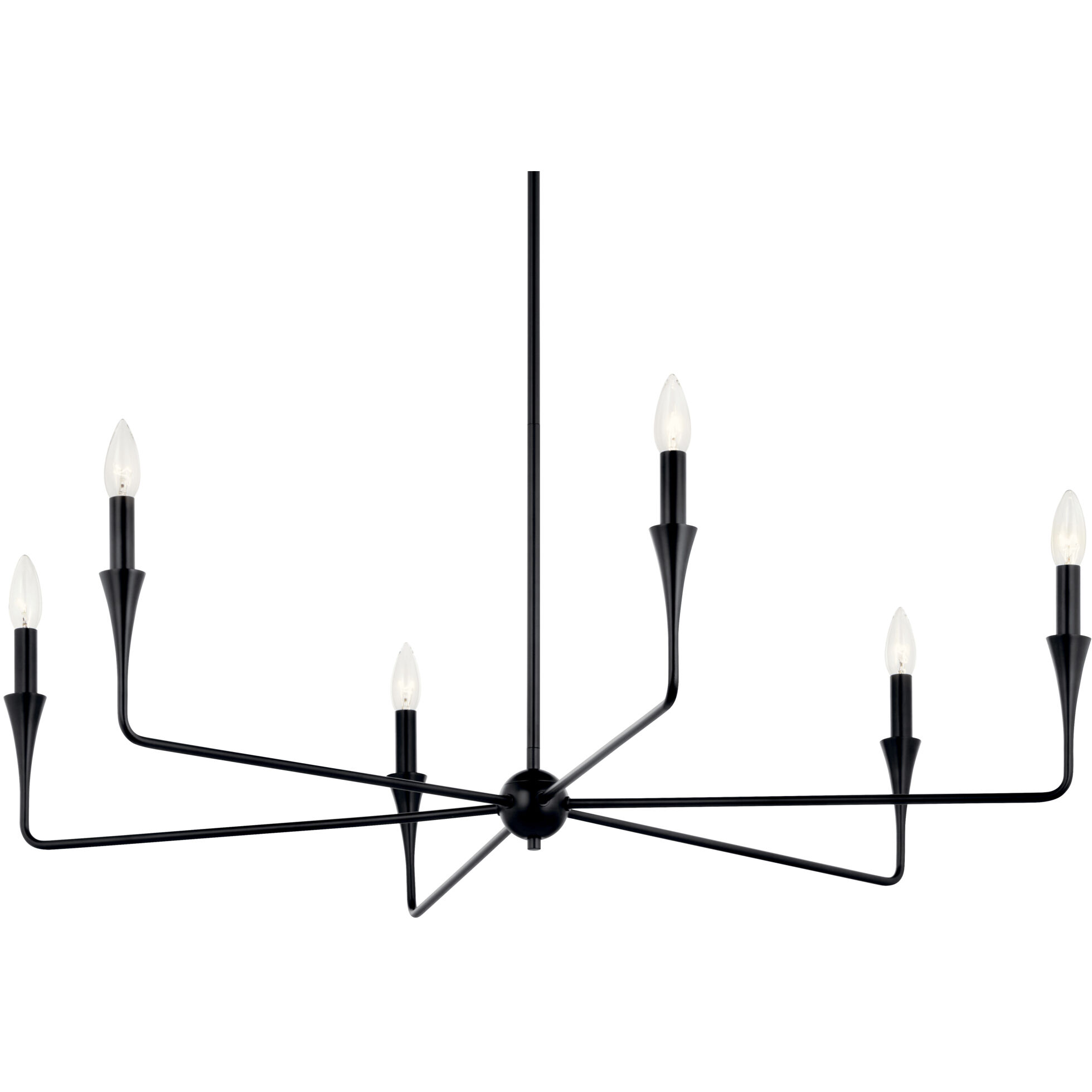 Alvaro 6 Light Black Chandelier Ceiling Light, 1 Tier Medium