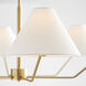 Drew & Jonathan Burke 6 Light 38 inch Satin Brass Chandelier Ceiling Light