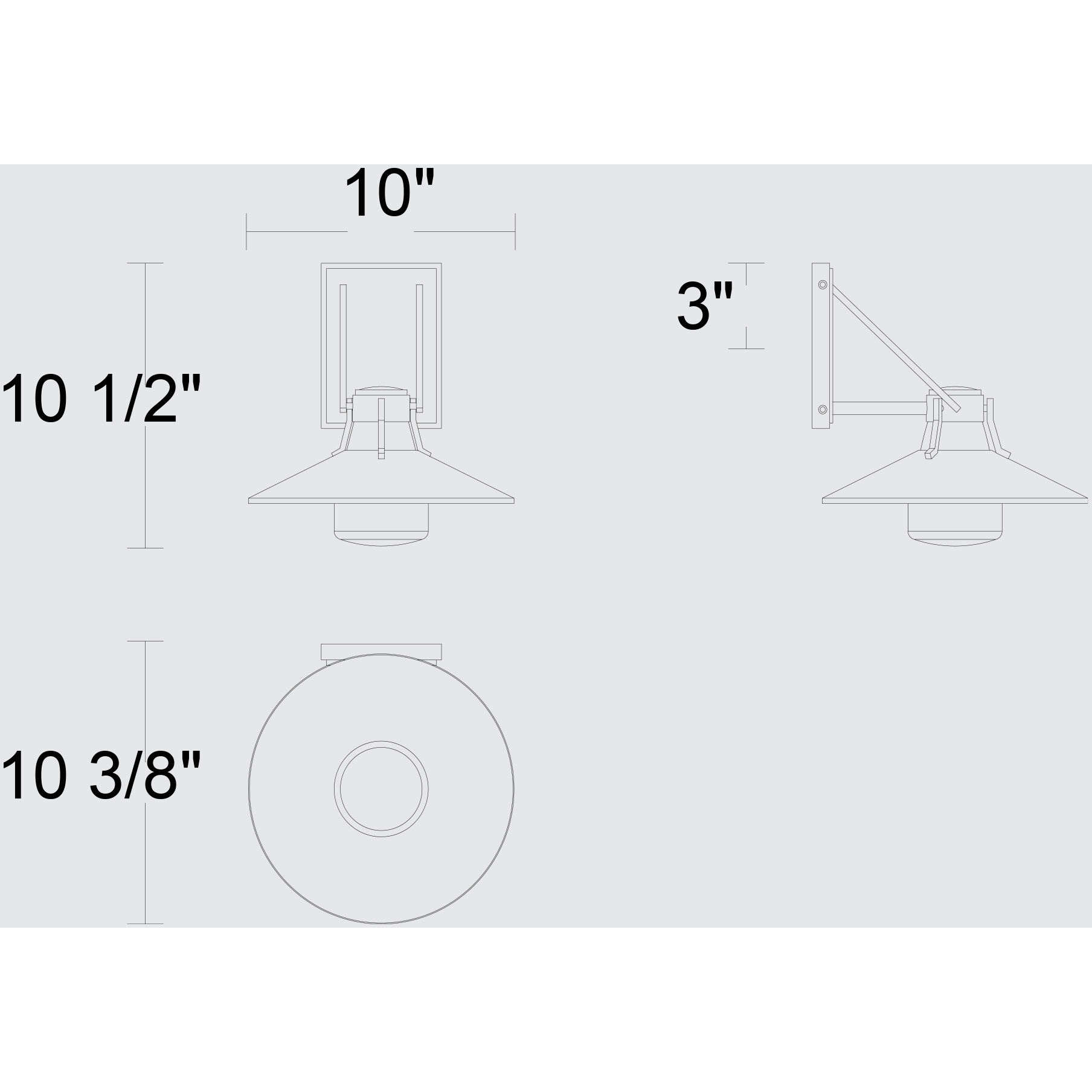 Radiant LED 10.5 inch Sand Black Outdoor Wall Sconce