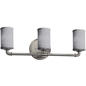 Textile 3 Light 23.75 inch Brushed Nickel Bath Vanity Light Wall Light, Bronx Family, Choices