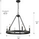 Alastair 6 Light 24 inch Matte Black Chandelier Ceiling Light