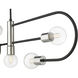 Neutra 5 Light 44 inch Matte Black and Polished Nickel Linear Chandelier Ceiling Light