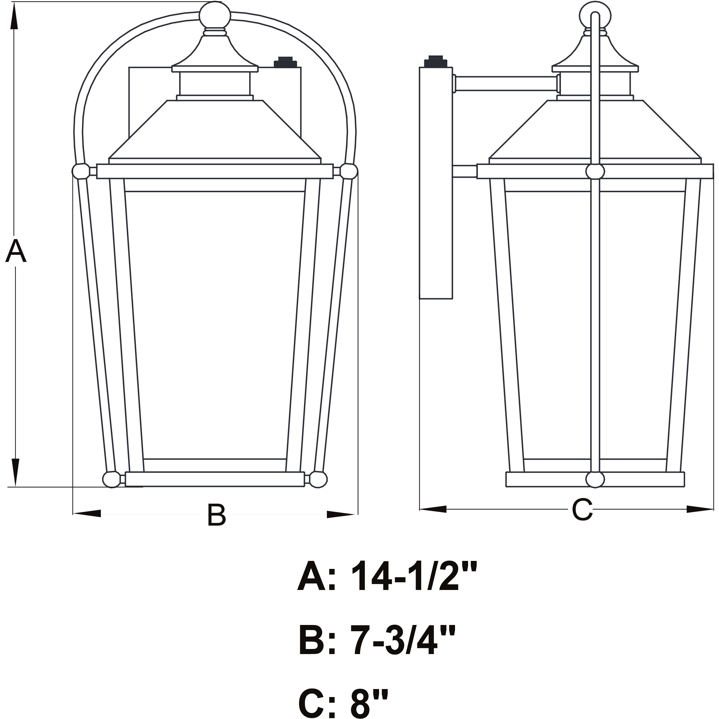 Lexington LED 14.5 inch Textured Black Outdoor Wall