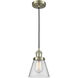 Franklin Restoration Cone 1 Light 6 inch Antique Brass Mini Pendant Ceiling Light in Incandescent, Clear, Franklin Restoration