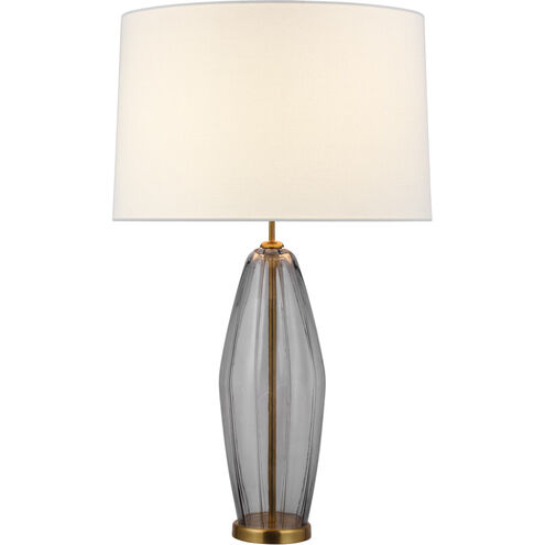 kate spade new york Everleigh 32.5 inch 15 watt Smoked Glass Table Lamp Portable Light, Large