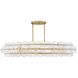 Rene 10 Light 60 inch Distressed Brass Chandelier Ceiling Light