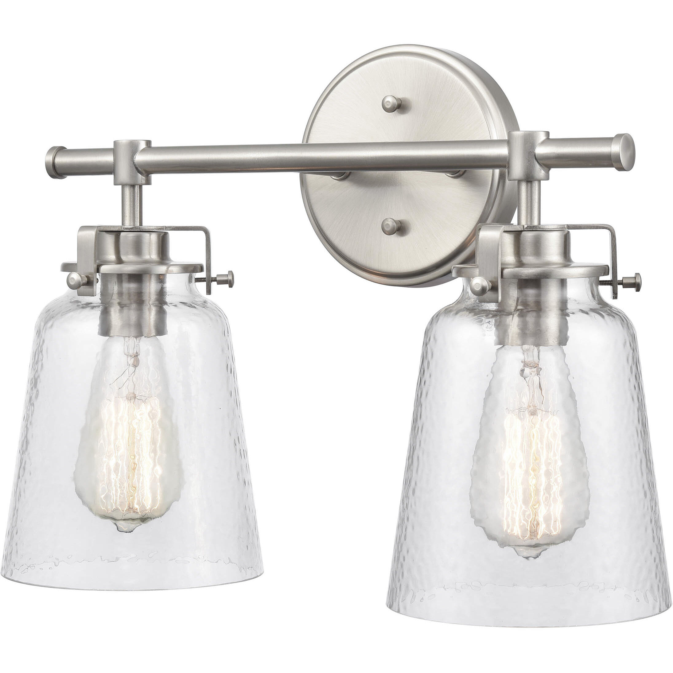 Amberose 2 Light 16 inch Brushed Nickel Bathroom Vanity Light Wall Light