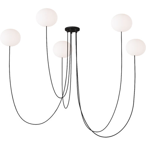 Peter Bristol Helium 5 Light 25.1 inch Matte Black Chandelier Ceiling Light