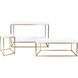 Lyndhurst 47.75 X 18 inch White and Brass Coffee Table