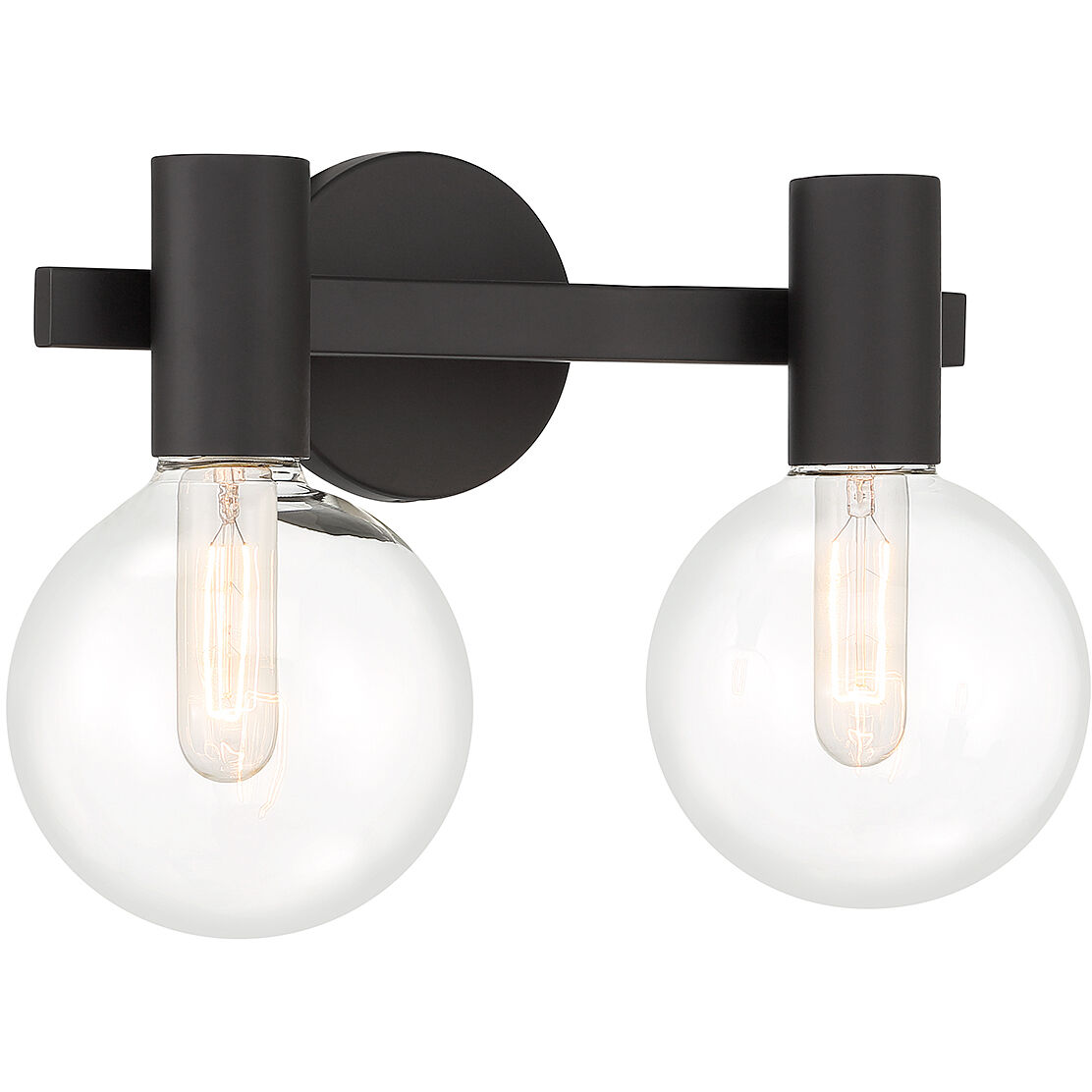 Wright 2 Light 15.5 inch Black Bathroom Vanity Light Wall Light