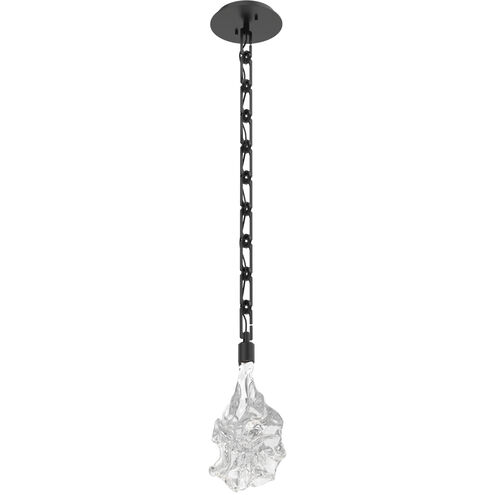 Blossom LED 6 inch Matte Black Pendant Ceiling Light in 3000K LED, Rectangular Chain