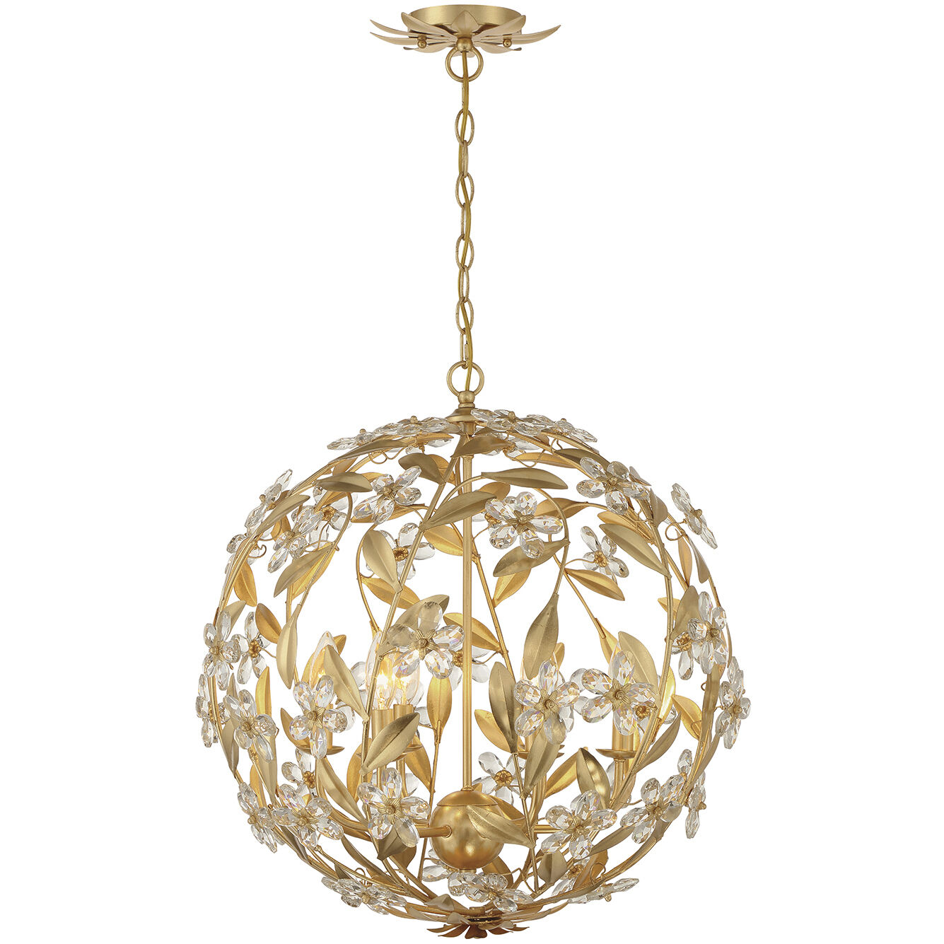Marselle 6 Light 22 inch Antique Gold Chandelier Ceiling Light