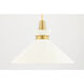Kiki 1 Light 18 inch Aged Brass Pendant Ceiling Light in Cream Metal