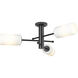 Crown Point 3 Light 29.38 inch Matte Black Flush Mount Ceiling Light in Matte White Glass