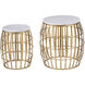 Gold Cage 21 X 20 inch Gold and White Nesting Table Set