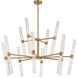 Arlon LED 44 inch Warm Brass Chandelier Ceiling Light