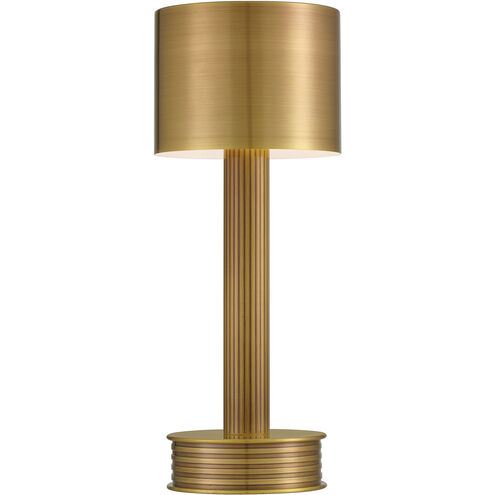 Traverse 13 inch 1.5 watt Brass Cordless Table Lamp Portable Light