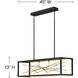 Styx LED 45 inch Black Chandelier Ceiling Light, Linear & Oval