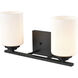 Durham 2 Light 14.25 inch Matte Black Bathroom Vanity Light Wall Light