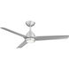 Mocha 54 inch Brushed Aluminum Downrod Ceiling Fans, Smart Fan