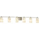 Lumenaria 6 Light 54 inch Brushed Nickel Bath Bar Wall Light in Cylinder with Flat Rim, Incandescent