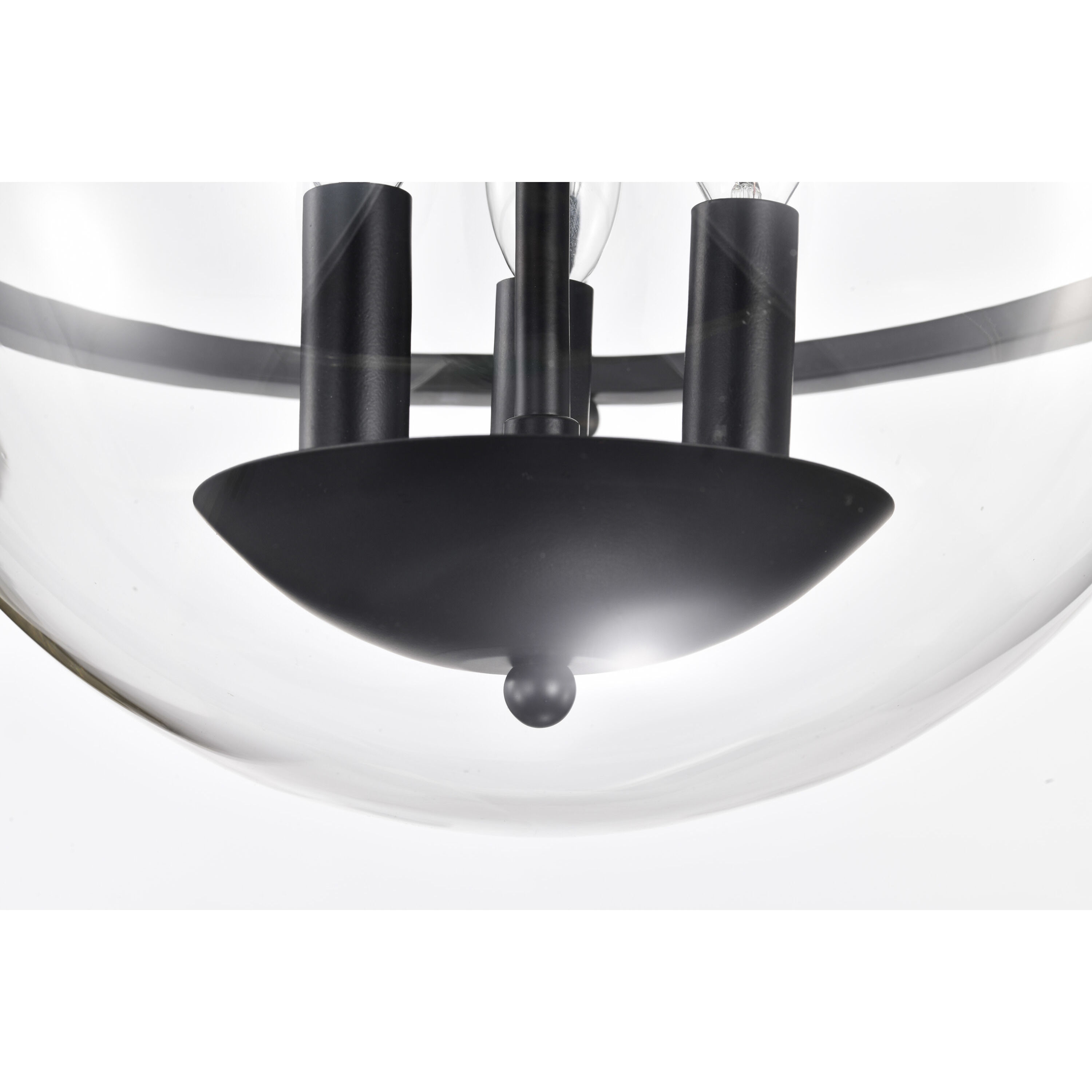Amado 3 Light 14 inch Matte Black Semi Flush Mount Ceiling Light