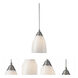Arco Baleno 1 Light 5 inch Satin Nickel Mini Pendant Ceiling Light in White Swirl Glass